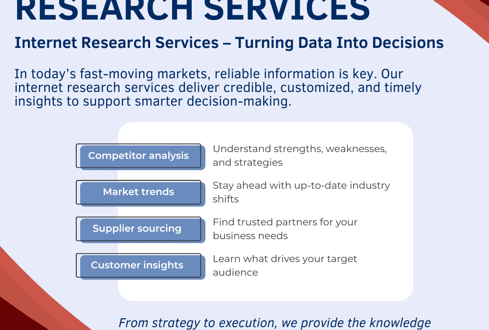 INTERNET BASED RESEARCH SERVICES